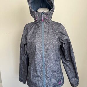 Mountain Hardwear Blue/Gray  Rain Jacket.